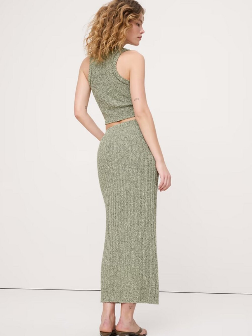 Bouclé Cotton Sweater Skirt